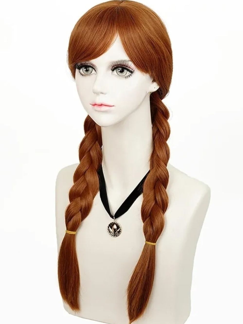 Anna Long Brown Braided Wig for Women, Princess Costume Wig for Halloween